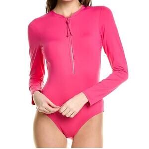 Anne Cole Women's Zipper Removable Padding Rashguard One Piece Swimsuit Size 12